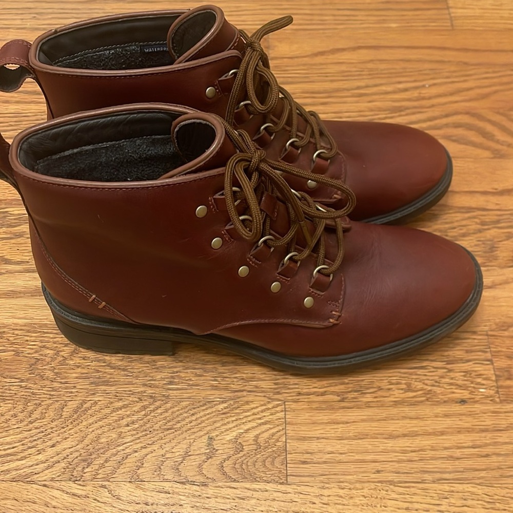 Cole Haan Briana Grand Lace-Up Leather Hiker Boots Ch Woodbury size 10. - Picture 2 of 8